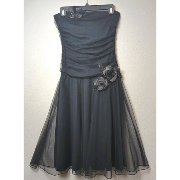 Vintage Womens Dress Small Y2K Strapless Mesh Romantic Gothic Witchy Punk Emo - Picture 2 of 15